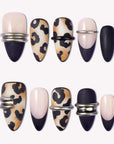 Leopard Metal Handmade Press On Nails