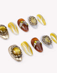 Citrine Wealth & Solar Vitality Handmade Press On Nails
