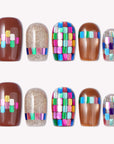 Mosaic Glass Handmade Press On Nails