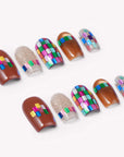 Mosaic Glass Handmade Press On Nails