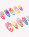 Glass Petals(Random Flower Colors) Handmade Press On Nails