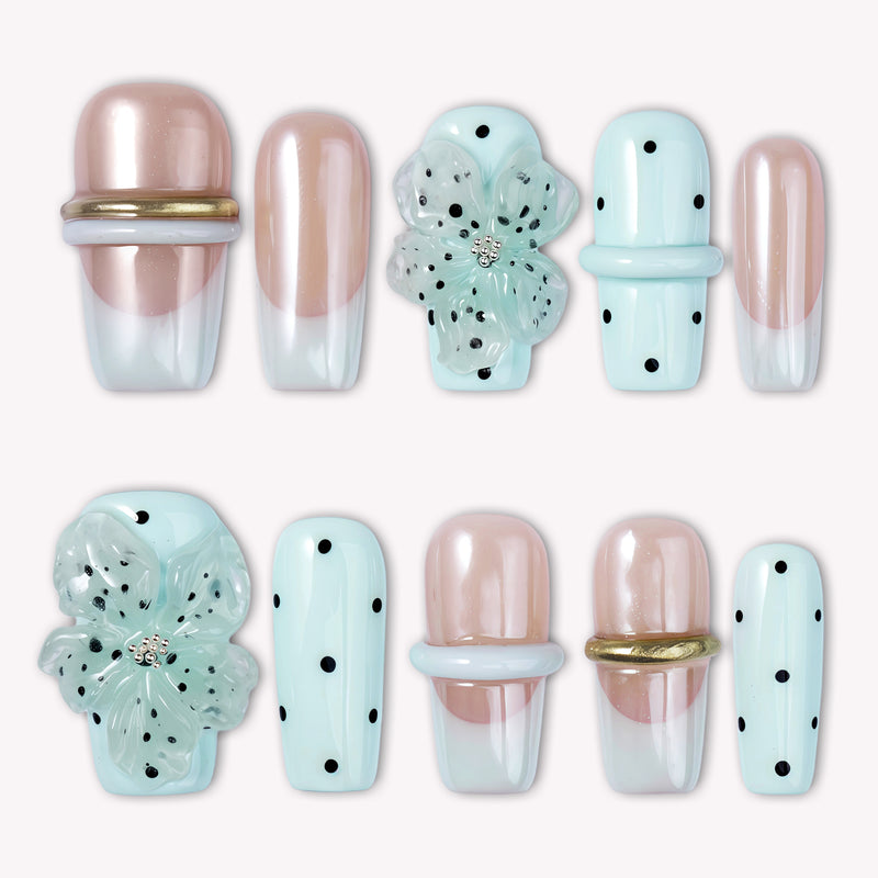 Mint Chocolate Chip Handmade Press On Nails