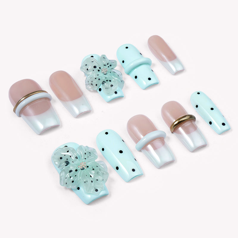 Mint Chocolate Chip Handmade Press On Nails