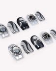 Obsidian Protection & Root Grounding Handmade Press On Nails