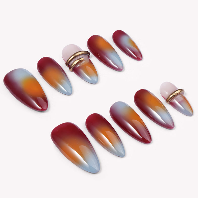 Dusk Glow Mirage Handmade Press On Nails