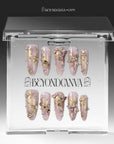 Gilded Petal Waltz Handmade Press On Nails