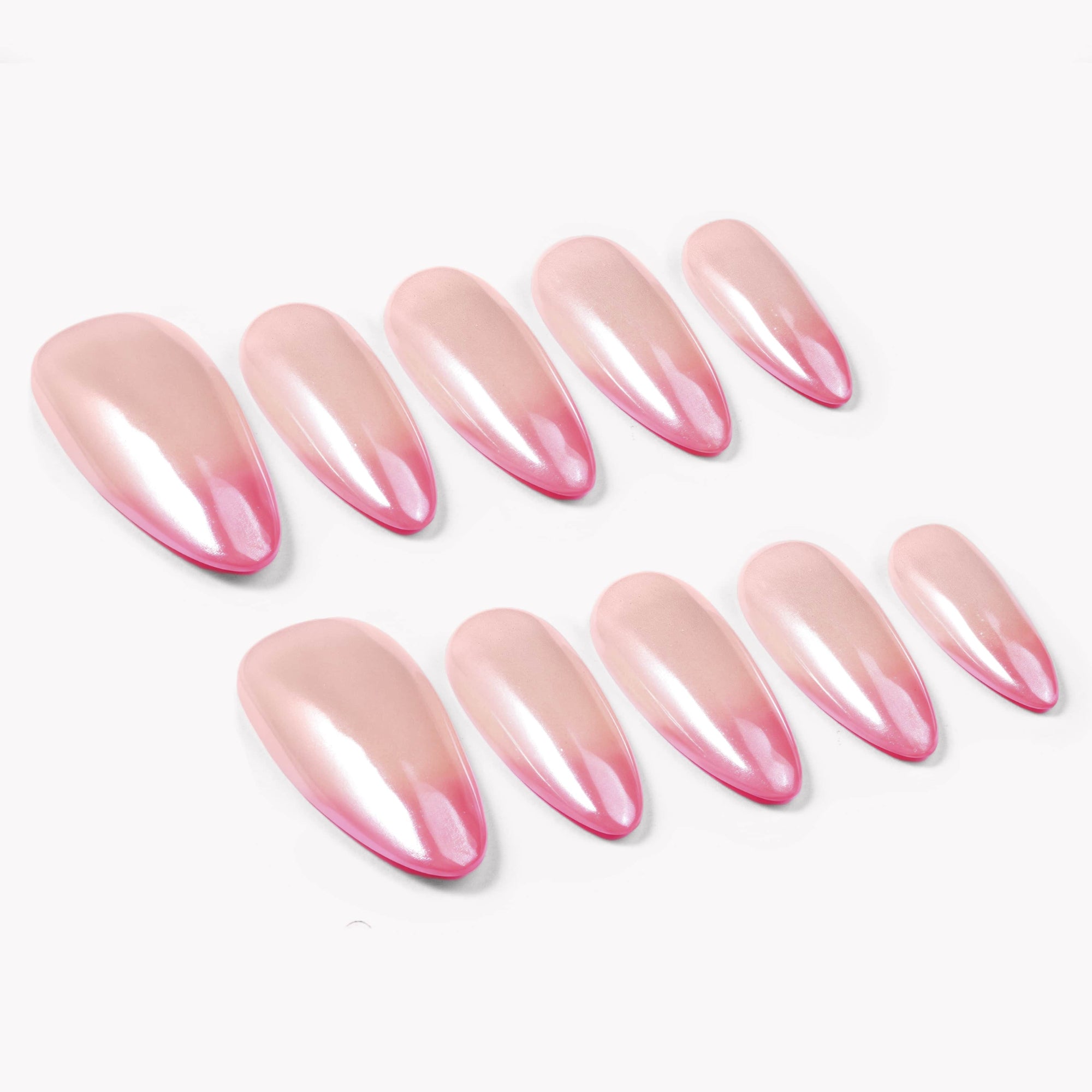 Pink Glazed French Handmade Press On Nails