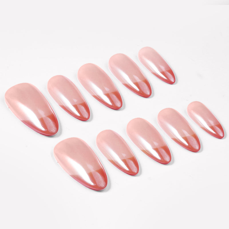 Glazed French Handmade Press On Nails