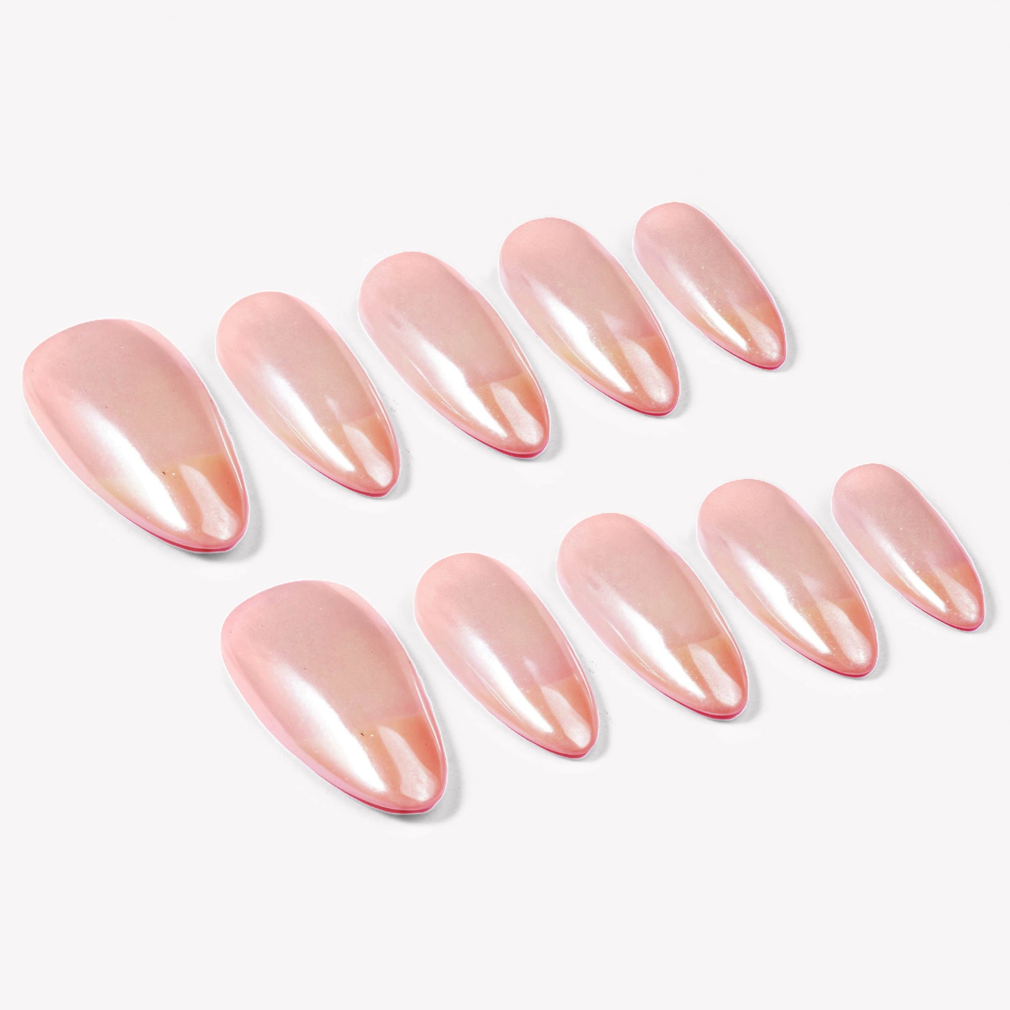 Pink Glazed French Handmade Press On Nails