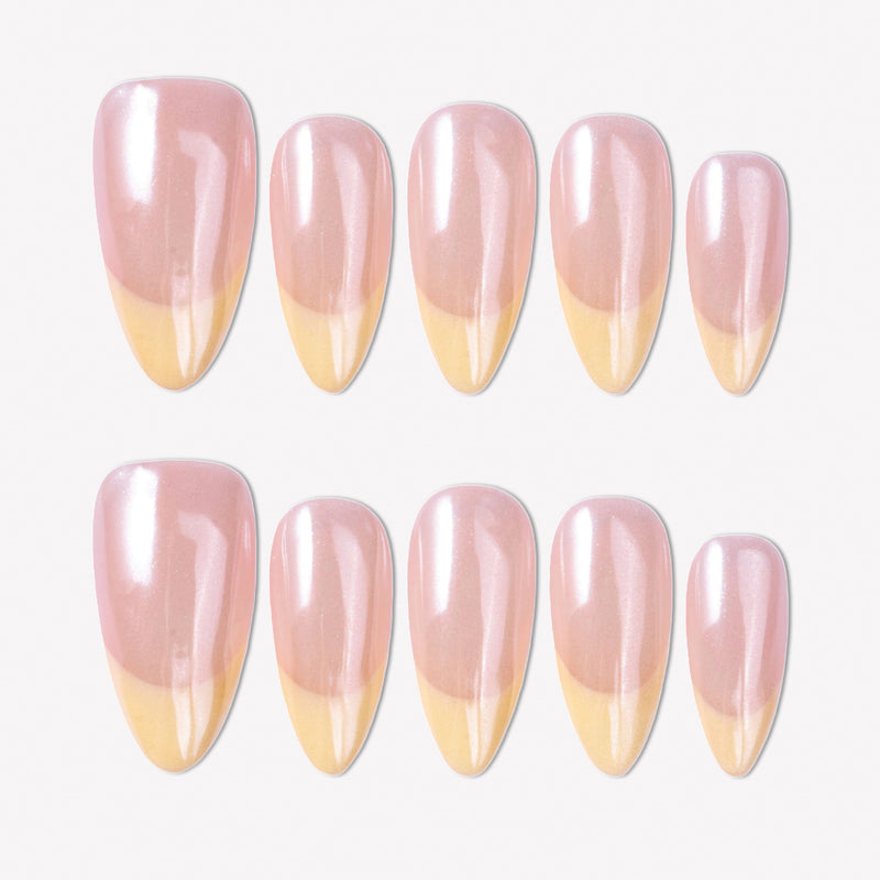 Glazed French Handmade Press On Nails