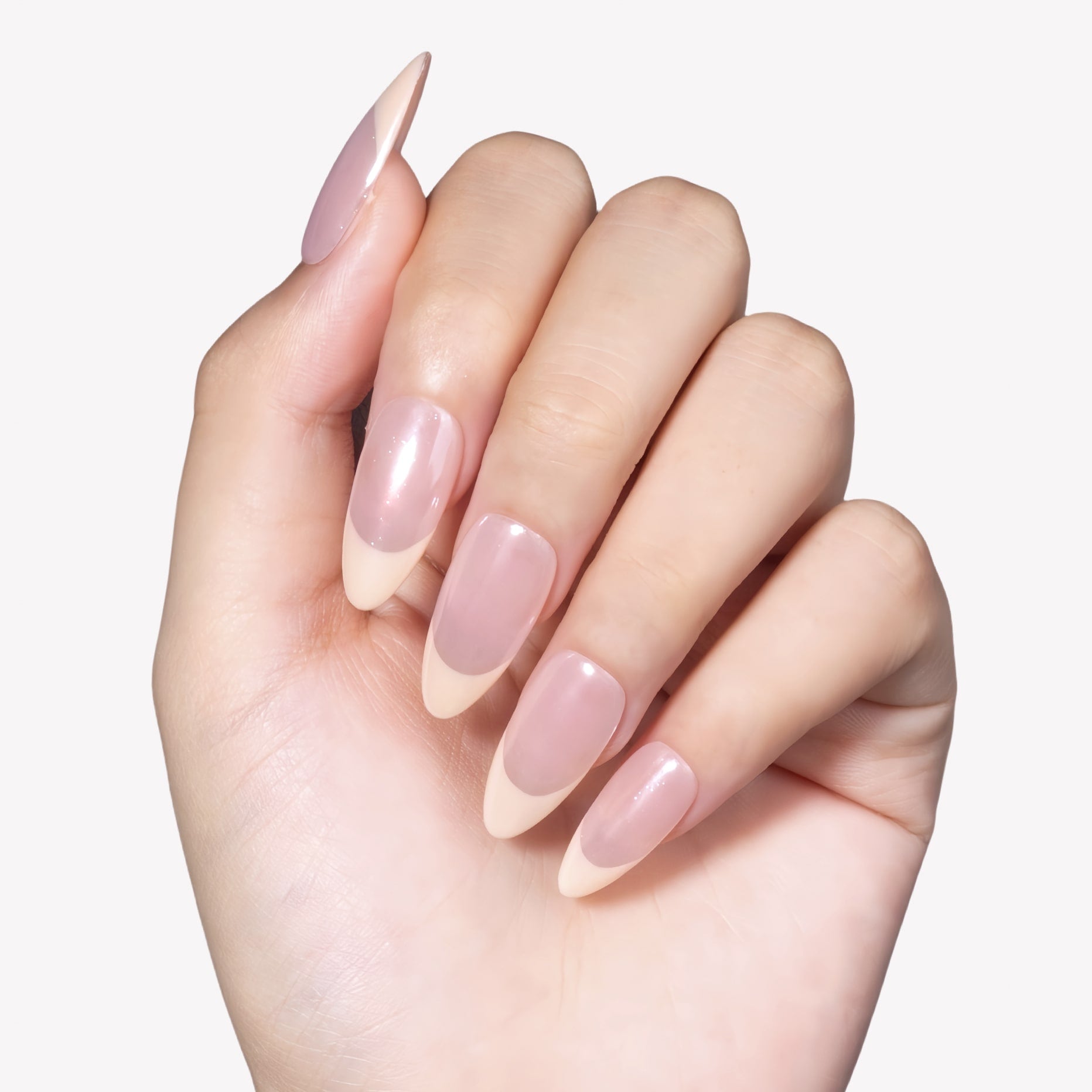 Pink Glazed French Handmade Press On Nails
