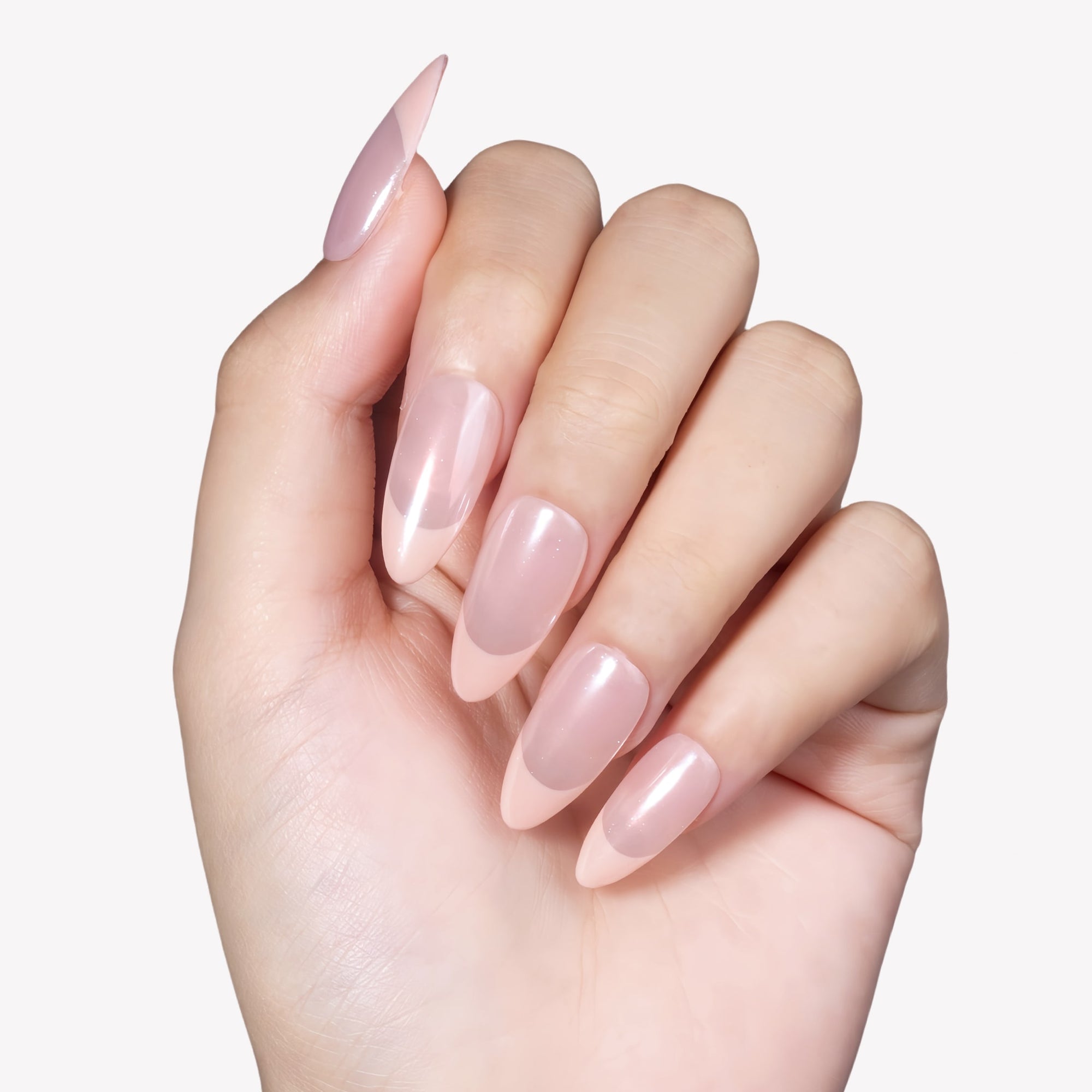 Pink Glazed French Handmade Press On Nails