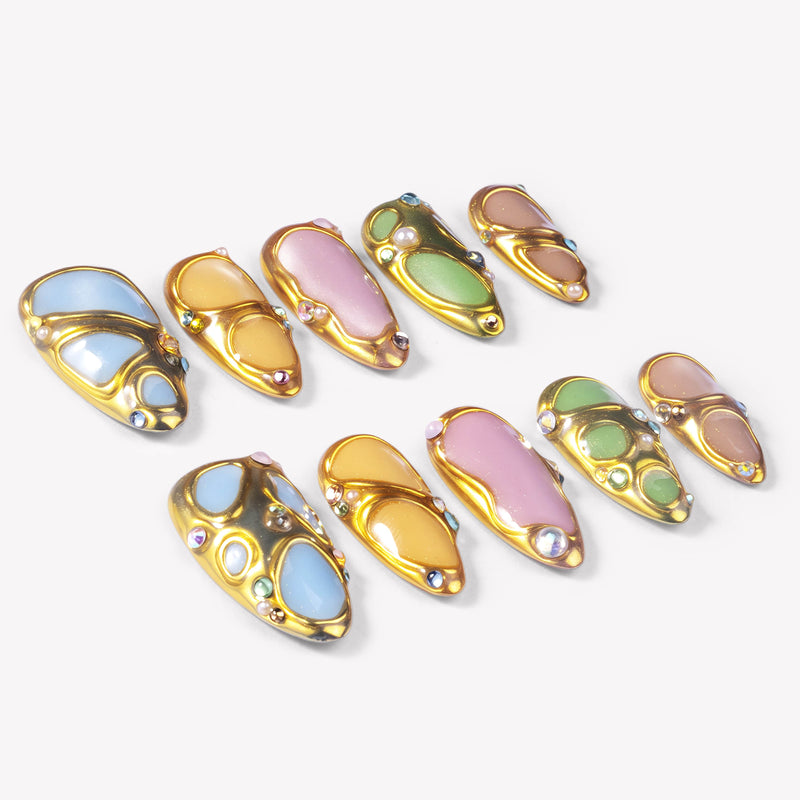 Jewel Mosaic Handmade Press On Nails