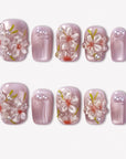 Floral Fantasy Handmade Press On Nails