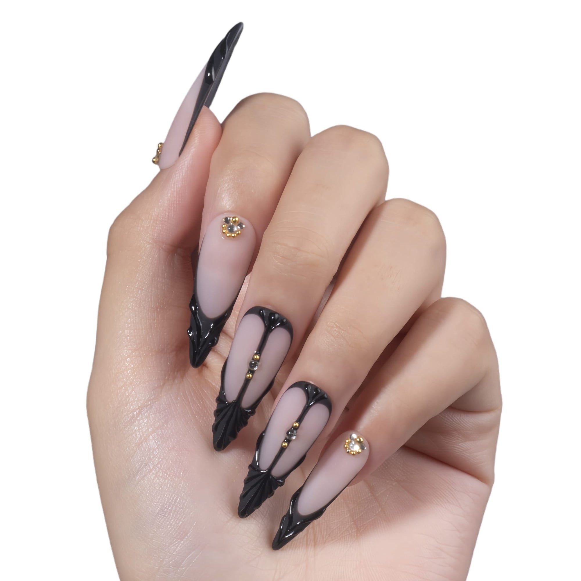 Midnight Opera Handmade Press On Nails