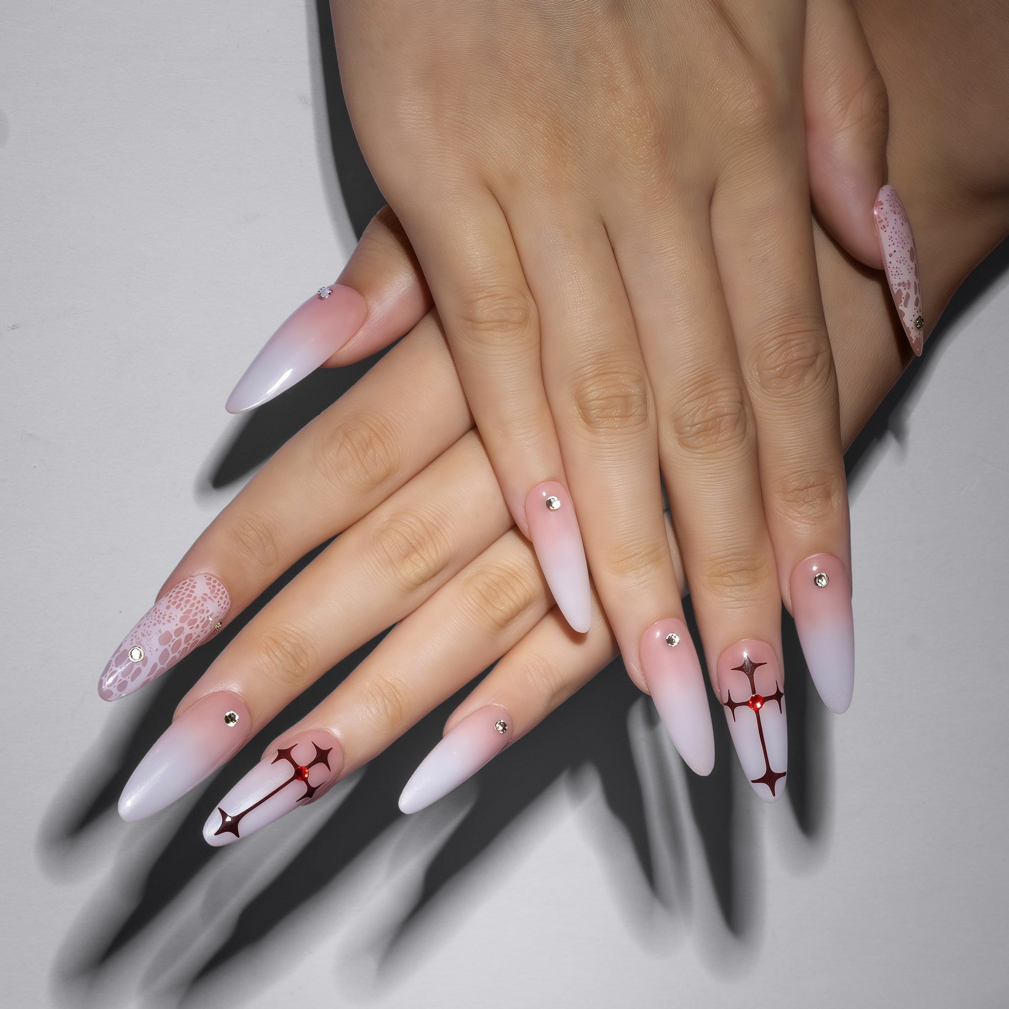 Crimson Faith Handmade Press On Nails