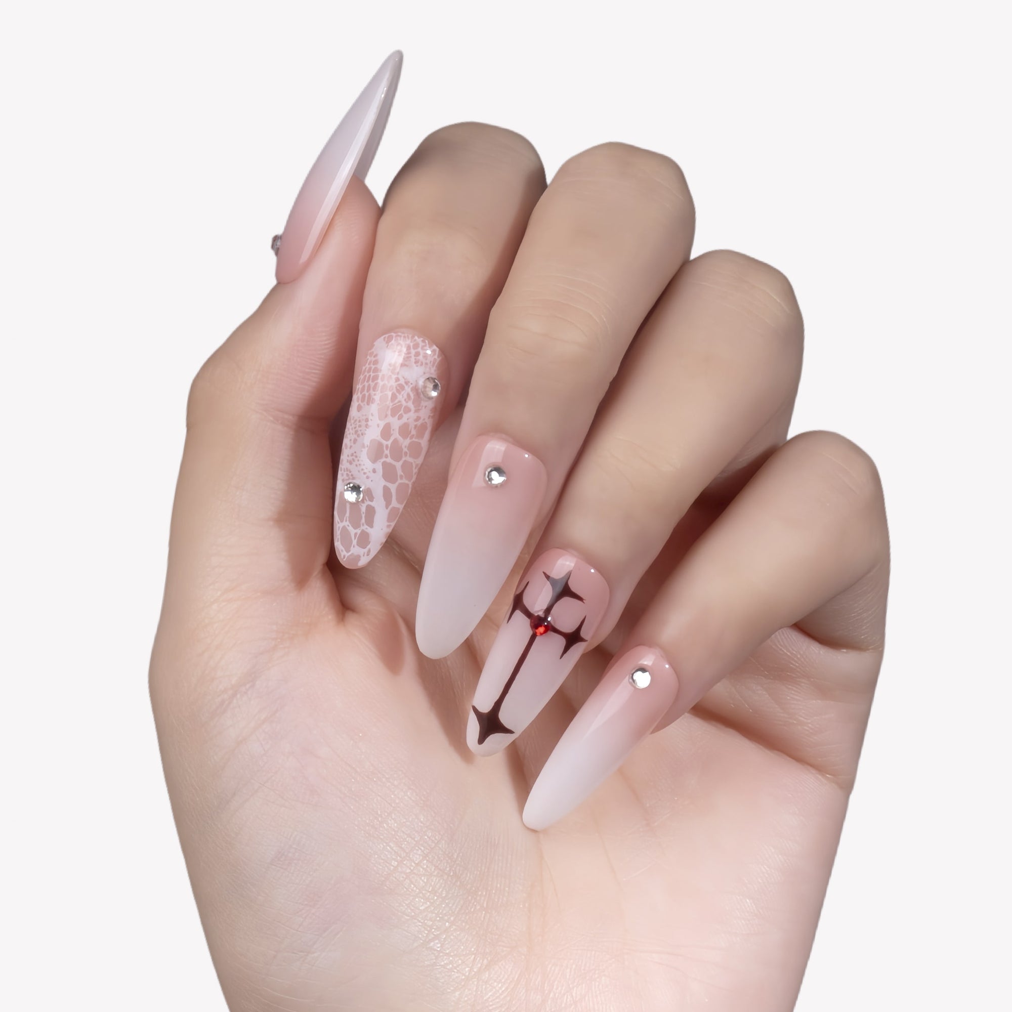 Crimson Faith Handmade Press On Nails