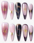 Starlit Mocha Handmade Press On Nails