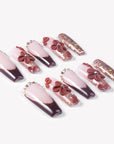 Coffee Blossom Handmade Press On Nails