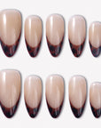 Leopard French Handmade Press On Nails