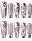 Baroque Crown Handmade Press On Nail