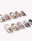 Gilded Pearl Handmade Press On Nails