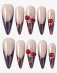 Cherry Noir Handmade Press On Nails