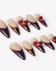 Cherry Noir Handmade Press On Nails