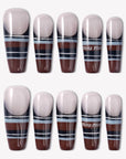 Varsity Stripe Handmade Press On Nails