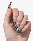 Varsity Stripe Handmade Press On Nails