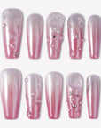 Rose Quartz Dew Handmade Press On Nails