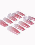 Rose Quartz Dew Handmade Press On Nails