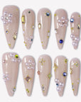 Water Drop Shimmer Handmade Press On Nails