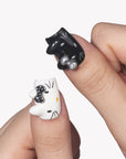 Monochrome Meow Handmade Press On Nails