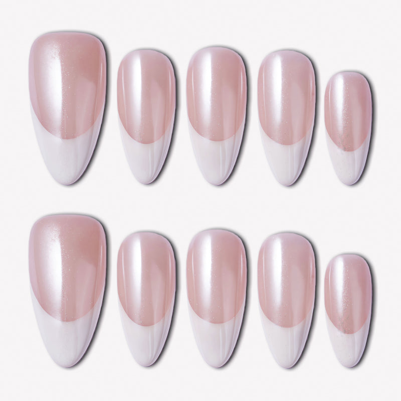 Glazed French Handmade Press On Nails