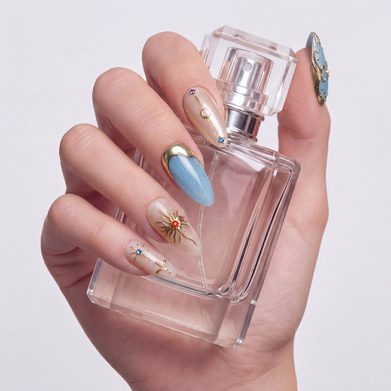 [Handcraft Trial] Celestial Gilded Fantasy Press On Nails
