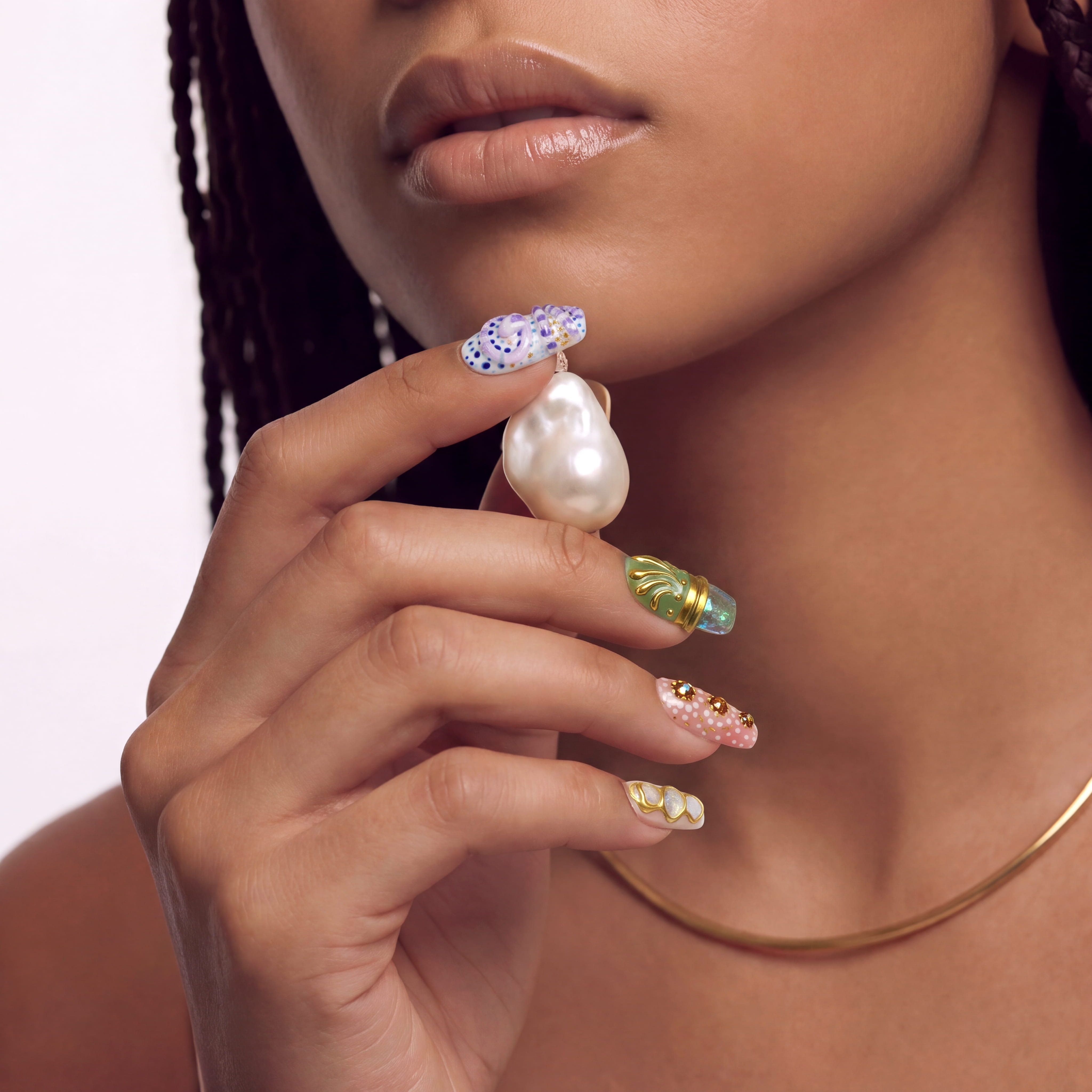 BeyondCanva | Golden Muse Liquid Gold 3D Vintage Jewel Press On Nails