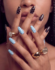 Choco Sky Dots Handmade Press On Nails