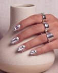 Pink Bijou Chrome Handmade Press On Nails