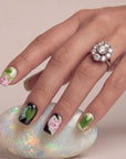 Pink Caladium Handmade Press On Nails