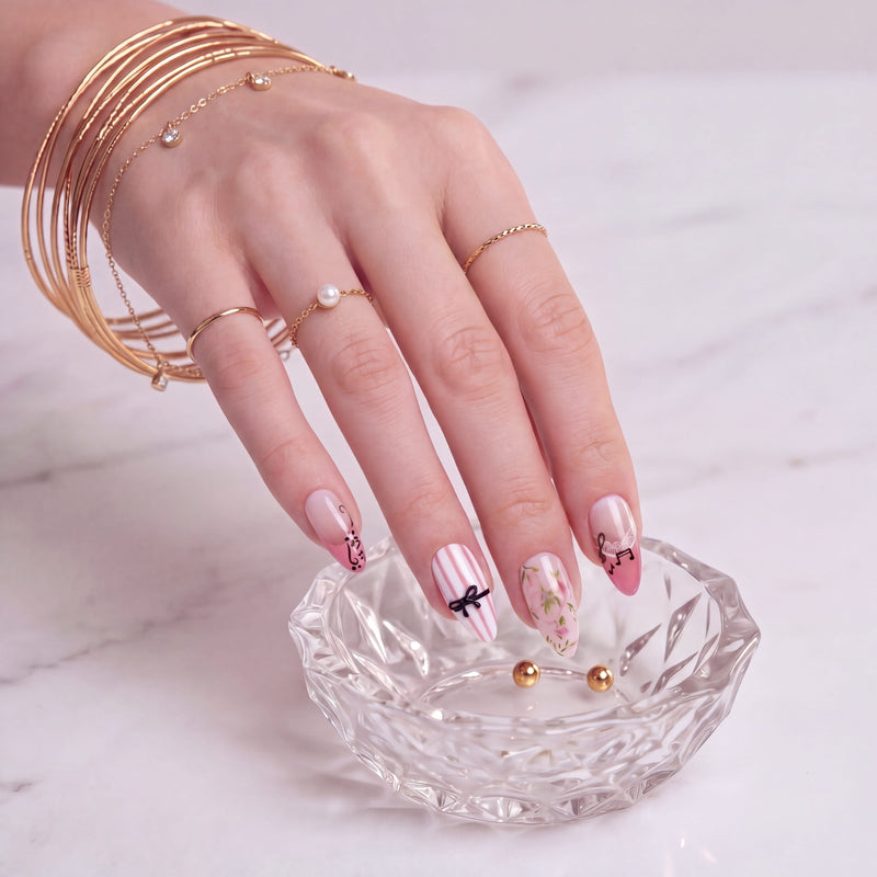 Parisian Charm Handmade Press On Nails