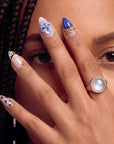 Porcelain Azure Handmade Press On Nails