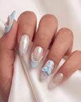 Bluebell Gingham Handmade Press On Nails