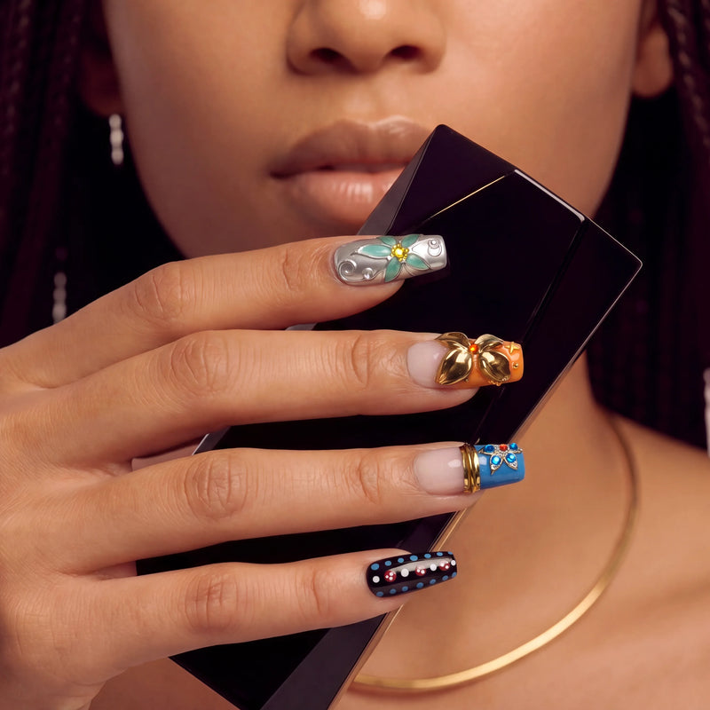 Antique Kaleidoscope Handmade Press On Nails