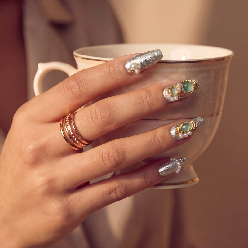 Celestial Tide Handmade Press On Nails