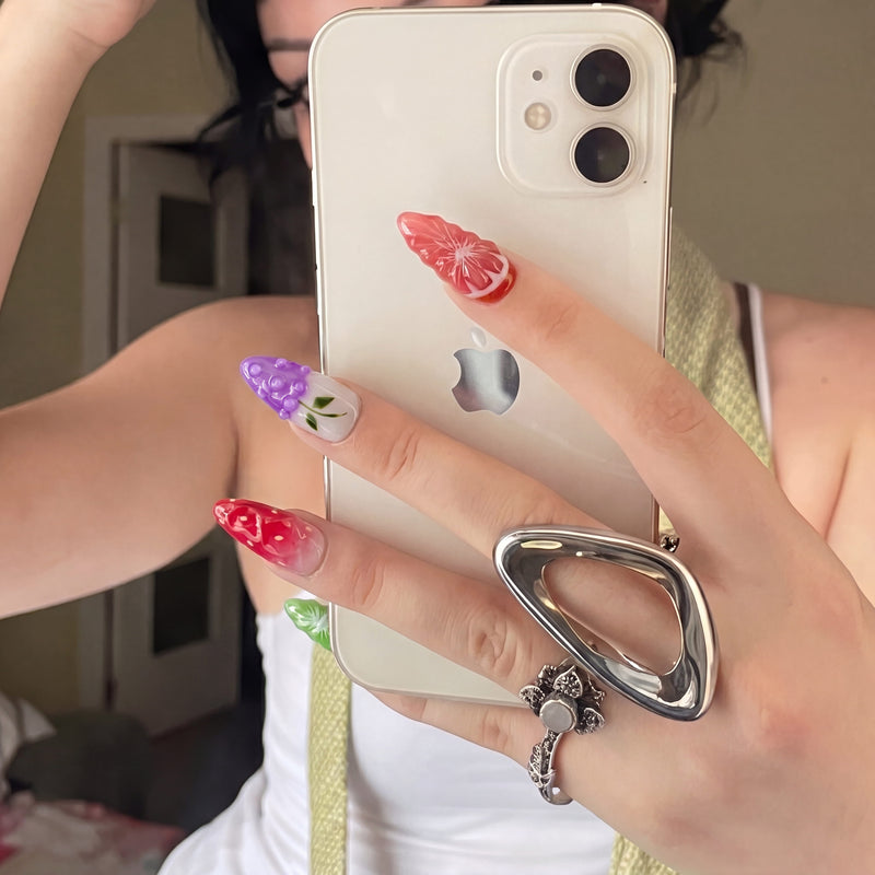 Fruit Platter Handmade Press On Nails