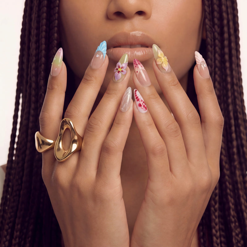 Blush Garden Handmade Press On Nails