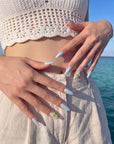 Mint Blossom Polka Handmade Press On Nails