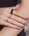 Gilded Petal Waltz Handmade Press On Nails