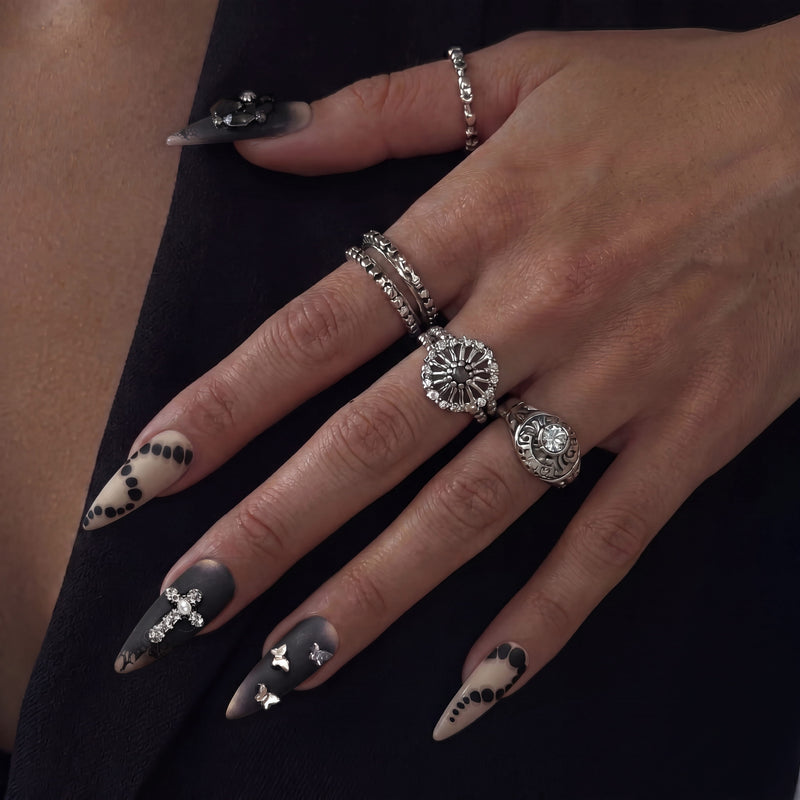 Gothic Elegance Handmade Press On Nails